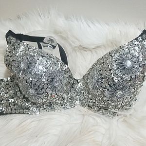 Sequined bra